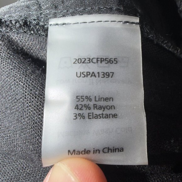 Universal Standard Black Button Front Pants Size M Relaxed Wide Leg - Picture 6 of 7